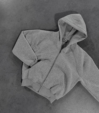 GREY ZIP HOODIE