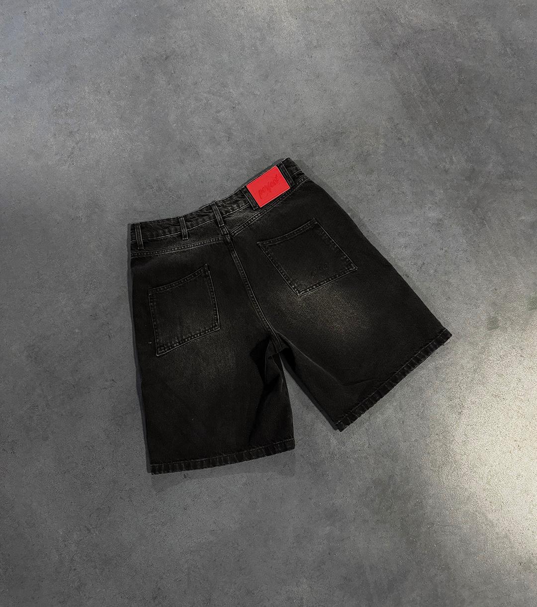 CARBON BLACK DOUBLE KNEE JORTS