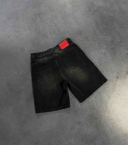 CARBON BLACK DOUBLE KNEE JORTS
