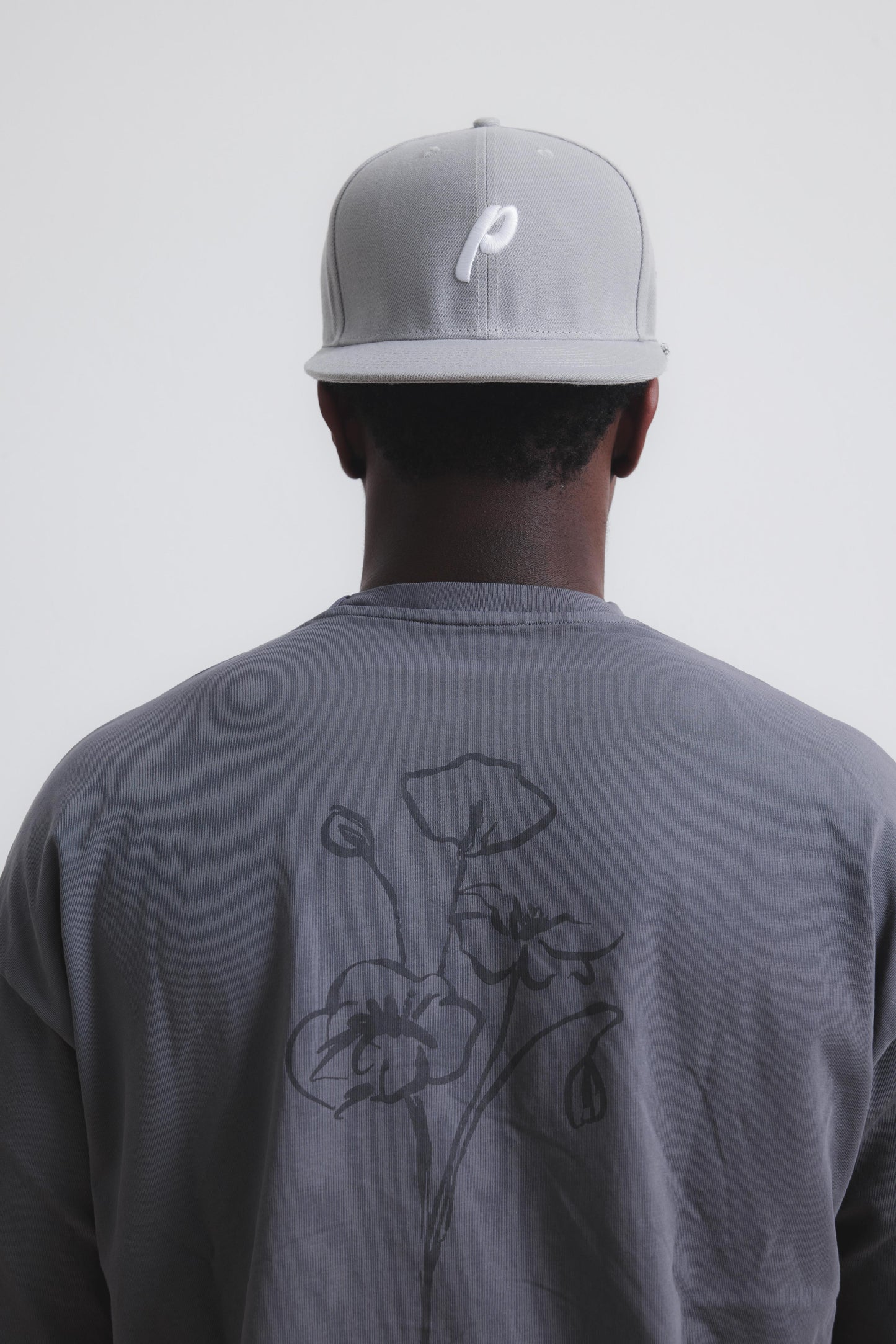 SMOKE GREY FLOWER TEE
