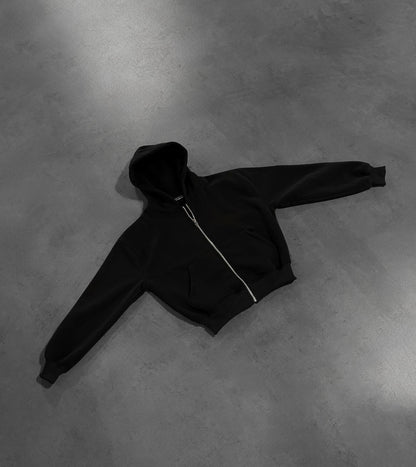 BLACK ZIP HOODIE