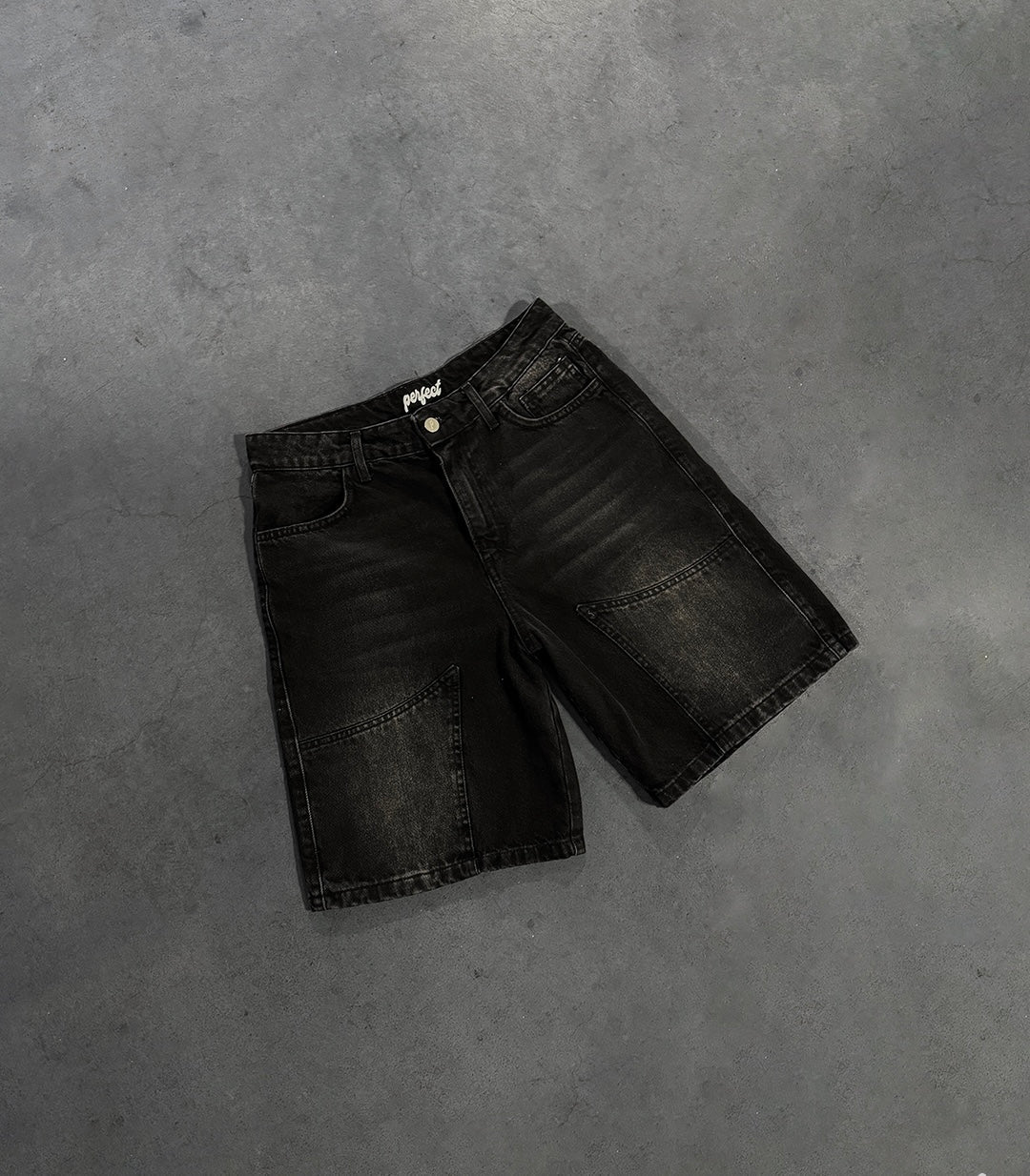 CARBON BLACK DOUBLE KNEE JORTS