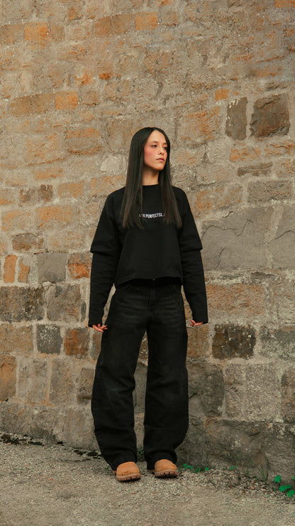 CARBON BLACK LINES DENIM JEANS