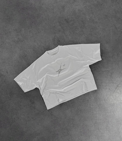 WHITE "P" STAR TEE