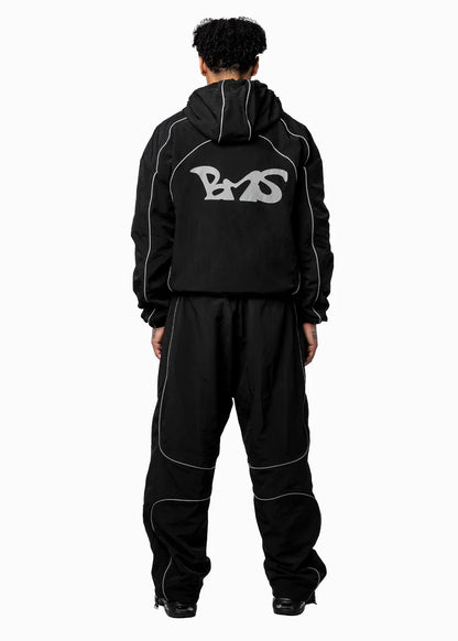 BLACK NYLON TRACKSUIT