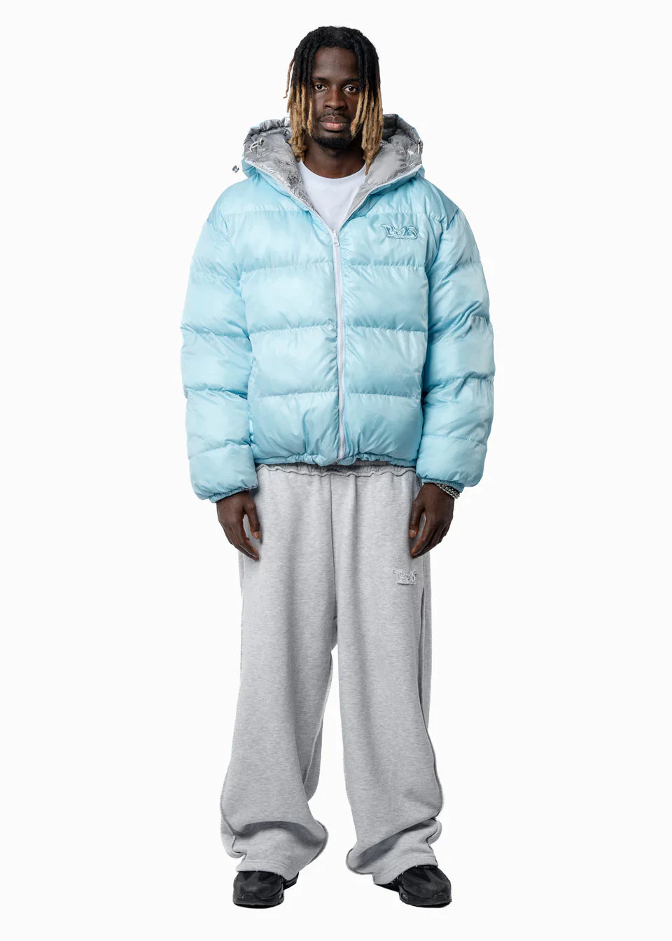 DOUBLE-SIDED PUFFER GREY/BLUE